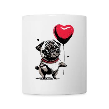 Pug with Heart Balloon - Heartful Creatures - Mug - white - Front