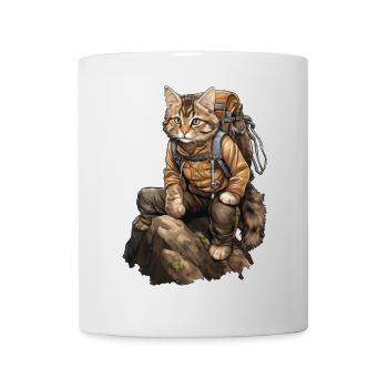 Cats Hiking / Mountaineering Cat - Mug - white - Front