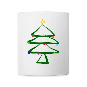Weihnachtsbaum mit Stern - Tasse - Weiß - Vorne