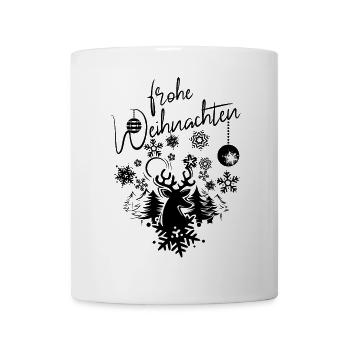 merry christmas reindeer fir icon logo icon - Mug - white - Front