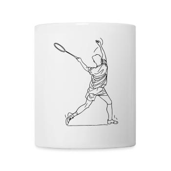 Badmintonspieler Zeichnung - Tasse - Weiß - Vorne