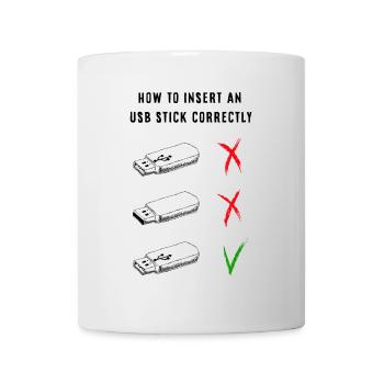 Comment insérer correctement une clé USB - Mug blanc - blanc - Devant