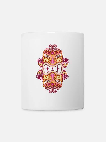 Roter Tiki König - Surfen - Tasse - Weiß