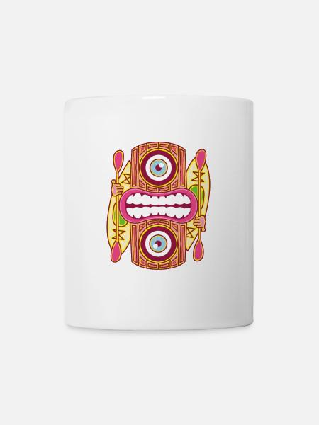 Roter Tiki King - Kajak - Tasse - Weiß