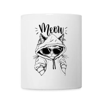 Scène du chat miaou à capuche - Mug blanc - blanc - Devant
