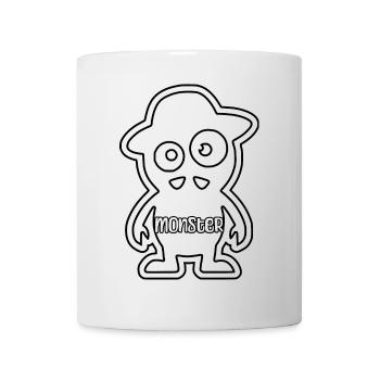 Ich hab ein Monster gemacht – Vater Sohn Monster-M - Tasse - Weiß - Vorne