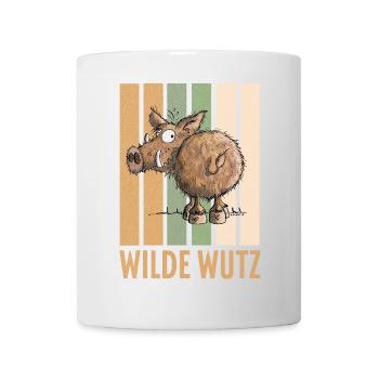 Wilde Wutz Wildschwein Vintage - Tasse - Weiß - Vorne