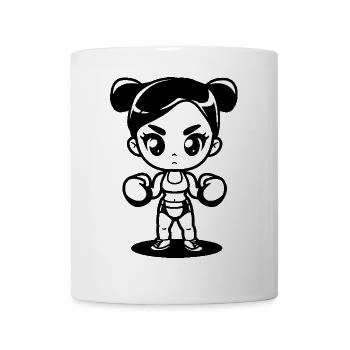 Boxerin Mädchen - Tasse - Weiß - Vorne