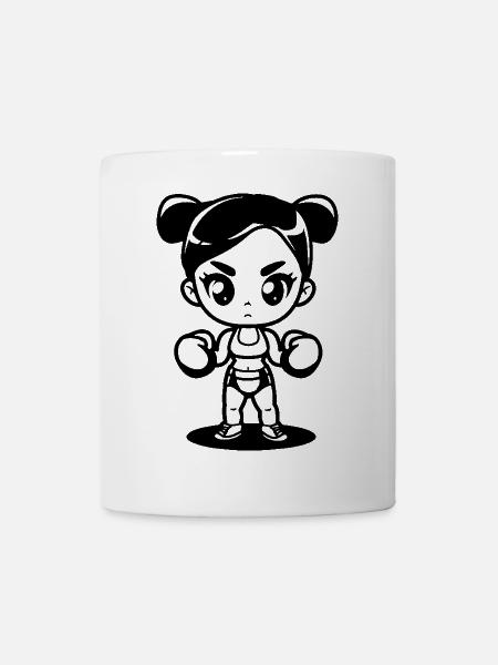 Boxerin Mädchen - Tasse - Weiß