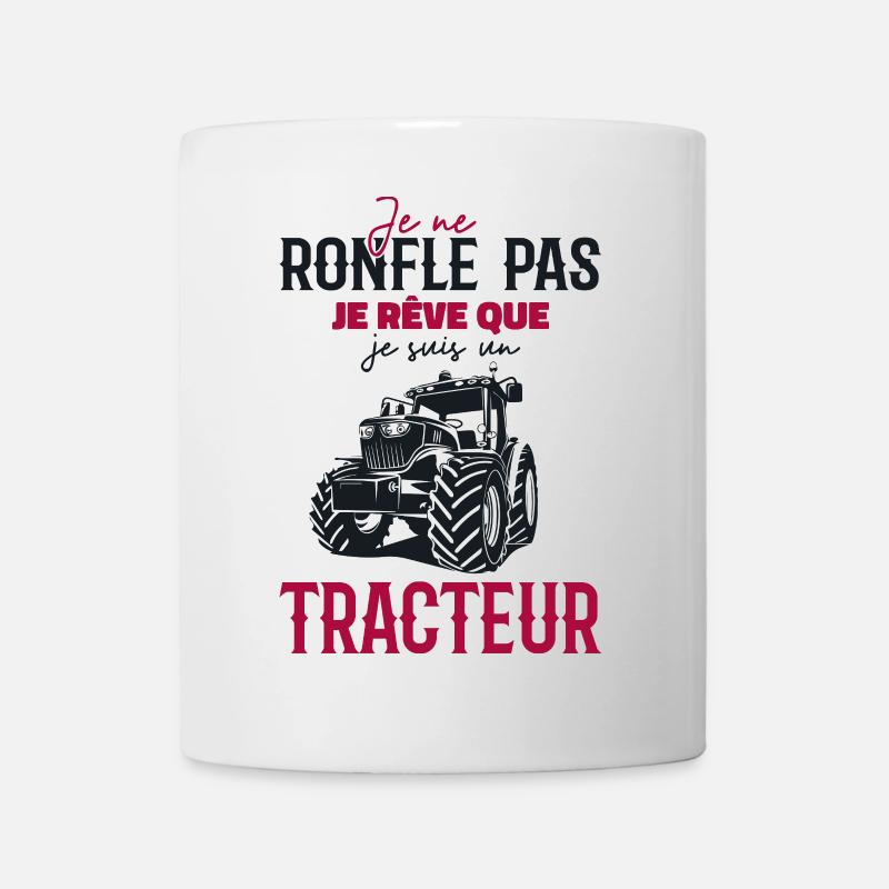 Je ne ronfle pas je rêve que je suis un tracteur - Mug blanc - blanc