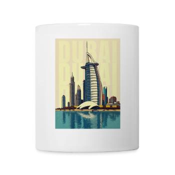 Dubai Skyline – Burj Khalifa und Moderne Wüstensta - Tasse - Weiß - Vorne