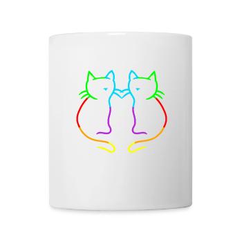 Regenbogen Katzen LGBT Gay Pride - Tasse - Weiß - Vorne
