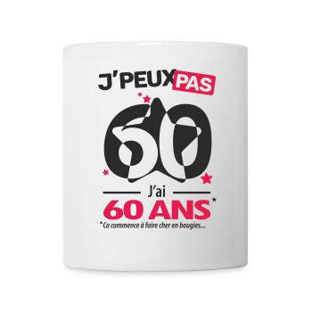 Je peux pas, j'ai 60 ans - Mug blanc - blanc - Devant