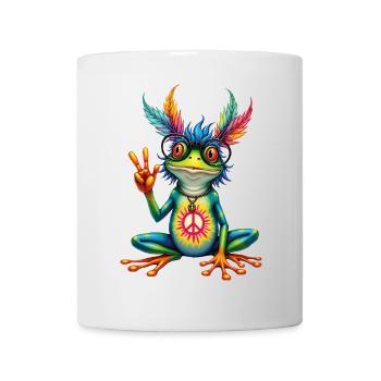 Friedlicher Hippie-Frosch - Tasse - Weiß - Vorne