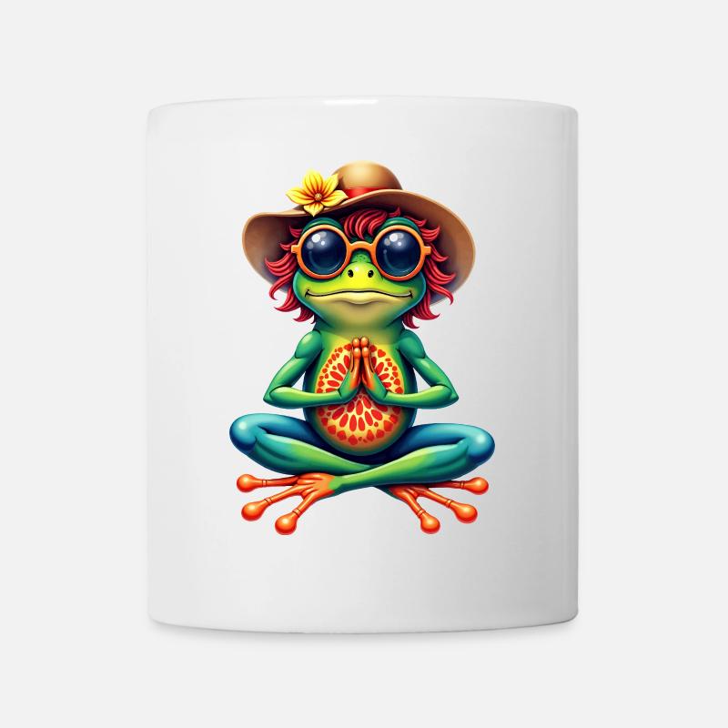 Yoga-Frosch: Peace & Style - Mug - white
