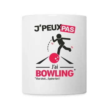 Je peux pas, j'ai bowling - Mug blanc - blanc - Devant