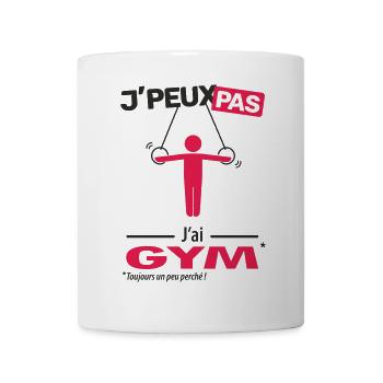 Je peux pas, j'ai gym (modèle anneau) - Mug blanc - blanc - Devant