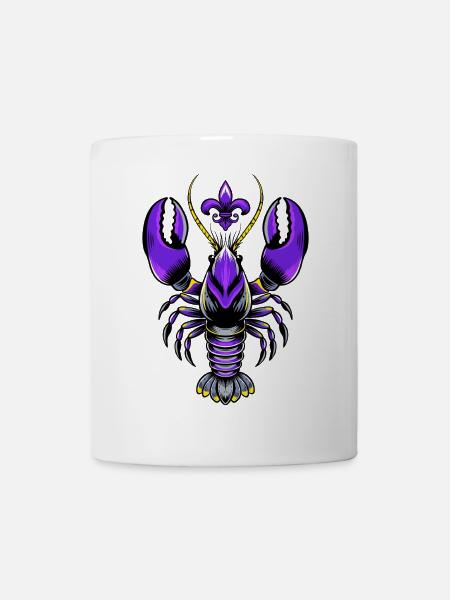 Mardi Gras Languste mit Fleur-de-Lis Design - Tasse - Weiß