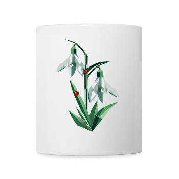 Deux perce-neige avec des coccinelles - Mug blanc - blanc - Devant