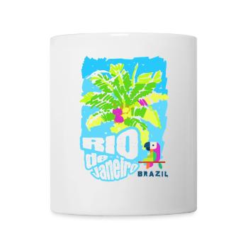 Bunte Palmen Rio de Janeiro, Brasilien - Tasse - Weiß - Vorne