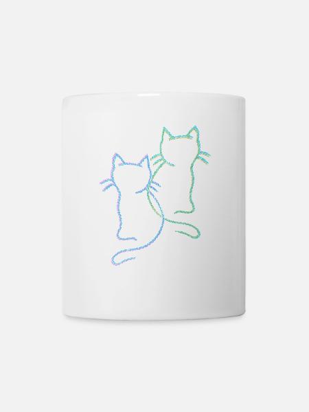 80er 90er Katzen Katze Kind Kinder Baby - Tasse - Weiß