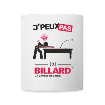 Je peux pas, j'ai billard - Mug blanc - blanc - Devant