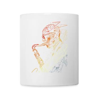 Saxophoniste Rétro - Mug blanc - blanc - Devant