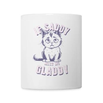 sad cat, if sad make me glad - Mug - white - Front