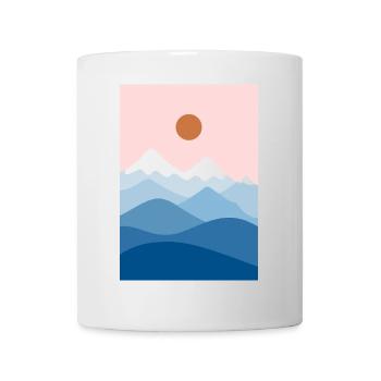 Berglandschaft rosa - Tasse - Weiß - Vorne