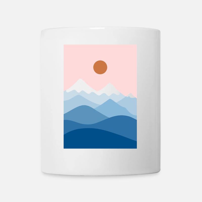 Berglandschaft rosa - Tasse - Weiß