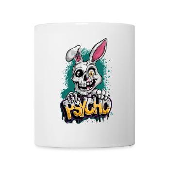 Psycho Hase - Totenkopf, Skull, Bunny - Tasse - Weiß - Vorne