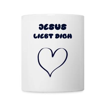 JESUS LIEBT DICH mit Herz - Tasse - Weiß - Vorne