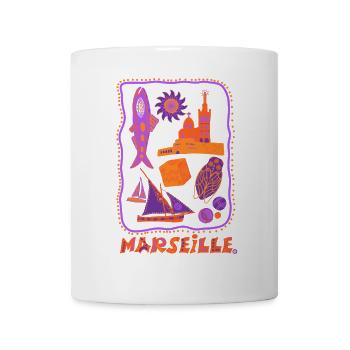 Retro Marseille - Reisen und das Mittelmeer - Tasse - Weiß - Vorne