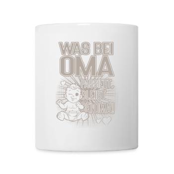 Was bei Oma passiert bleibt bei Oma Baby Design - Tasse - Weiß - Vorne