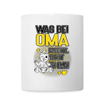 Was bei Oma passiert bleibt bei Oma Baby Design - Tasse - Weiß - Vorne
