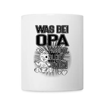 Was bei Opa passiert bleibt bei Opa - Tasse - Weiß - Vorne