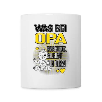 Was bei Opa passiert bleibt bei Opa - Tasse - Weiß - Vorne