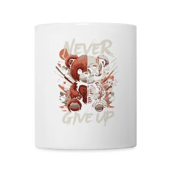 N’abandonnez jamais - Teddy & Skull Motivation Design - Mug blanc - blanc - Devant