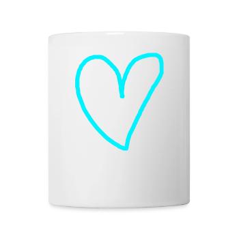 Coeur turquoise idée cadeau cyan bleu vert sarcelle - Mug blanc - blanc - Devant