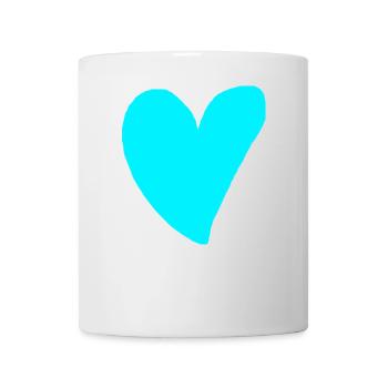 Heart turquoise cyan gift idea green blue - Mug - white - Front