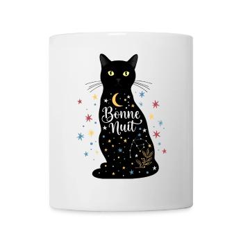 Cat Noir "Good Night": Magisches und sternenklares Design - Tasse - Weiß - Vorne