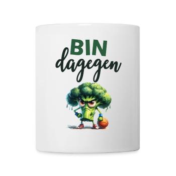 BIN DAGEGEN - Brokkoli - Basketball - Tasse - Weiß - Vorne