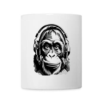 Music Monkey Gorilla with Headphones as a Gift Idea - Mug - white - Front