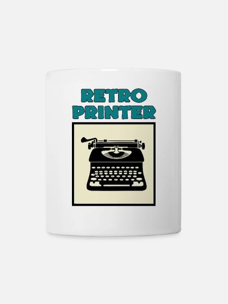 Retro-Drucker - Tasse - Weiß