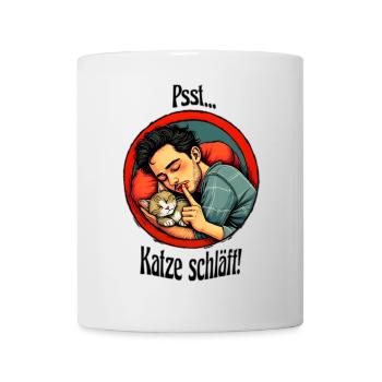 Katze schläft - Tasse - Weiß - Vorne