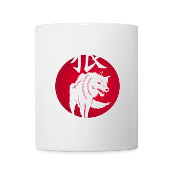 Le soleil rouge et le loup blanc - Mug blanc - blanc - Devant