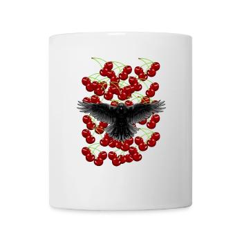Années 80 Années 90 Oiseaux Corbeau Cerisiers Corbeaux Rétro - Mug blanc - blanc - Devant