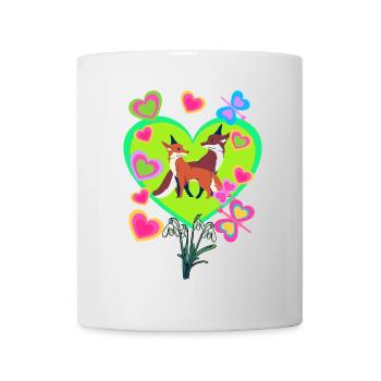 Retro Fox Foxes Vintage 80s 90s Vixen - Mug - white - Front