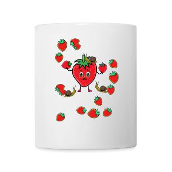 Fraise du jardin Fraises Fruits Fruits Escargot - Mug blanc - blanc - Devant
