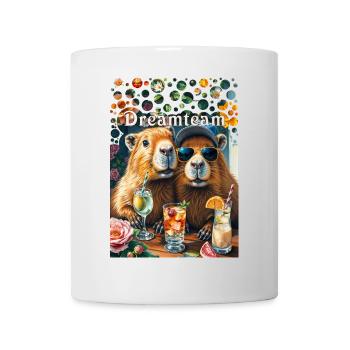 Dreamteam Capybara Couple Teamwork Freizeit - Tasse - Weiß - Vorne